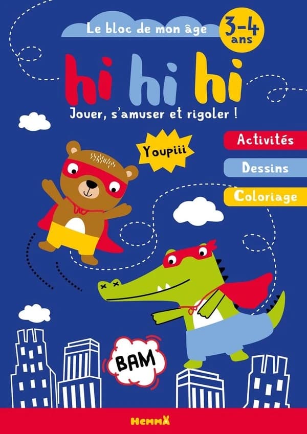 Le bloc de mon âge : Hi hi hi : 3-4 ans : [Album à colorier]