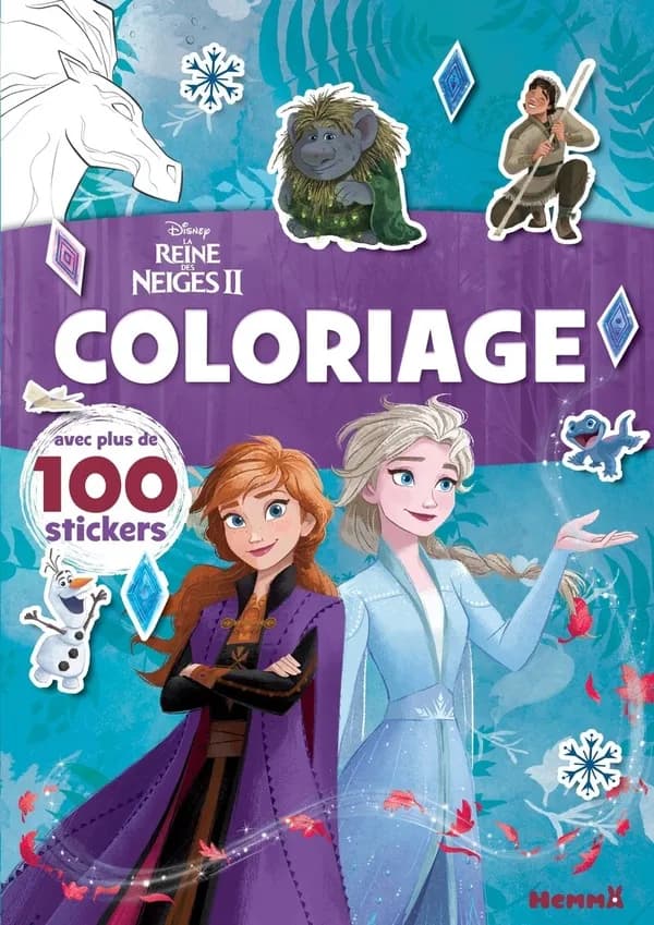 Coloriage : Disney - La Reine des Neiges II : avec plus de 100 stickers : [Album à colorier]