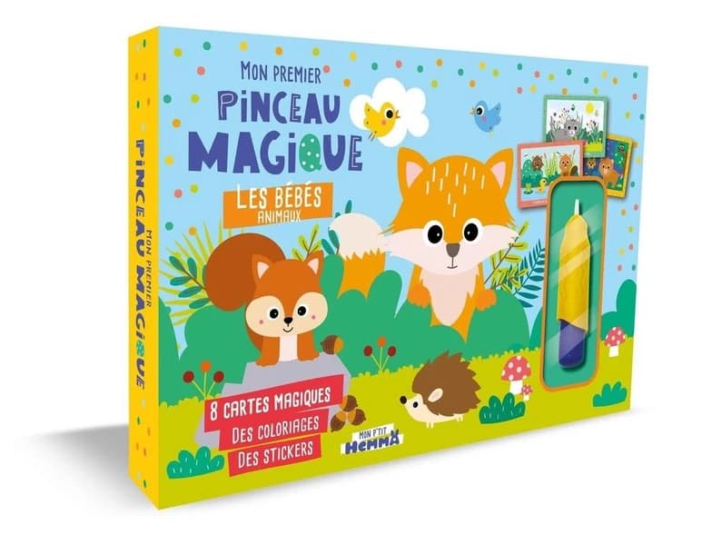 Mon premier pinceau magique : les bébés animaux : [Album à colorier]