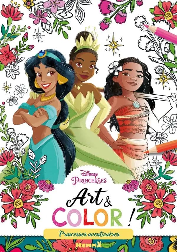 Art & color ! : princesses aventurières : Disney - Princesses : [Album à colorier]