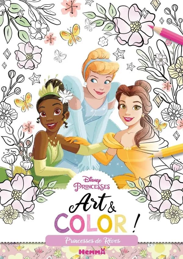 Art & color ! : princesses de rêves : Disney- Princesses : [Album à colorier]