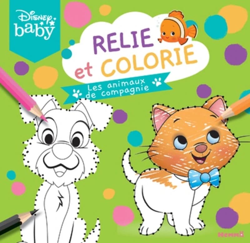 Relie et colorie : Disney Baby : les animaux de compagnie