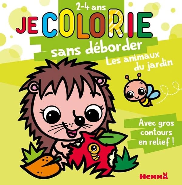Je colorie sans déborder : les animaux du jardin : avec gros contours en relief ! : 2-4 ans : [Album à colorier]