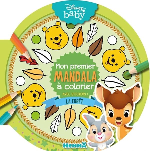 Mon premier mandala à colorier avec stickers ! : la fôret : Disney Baby : [Album à colorier]