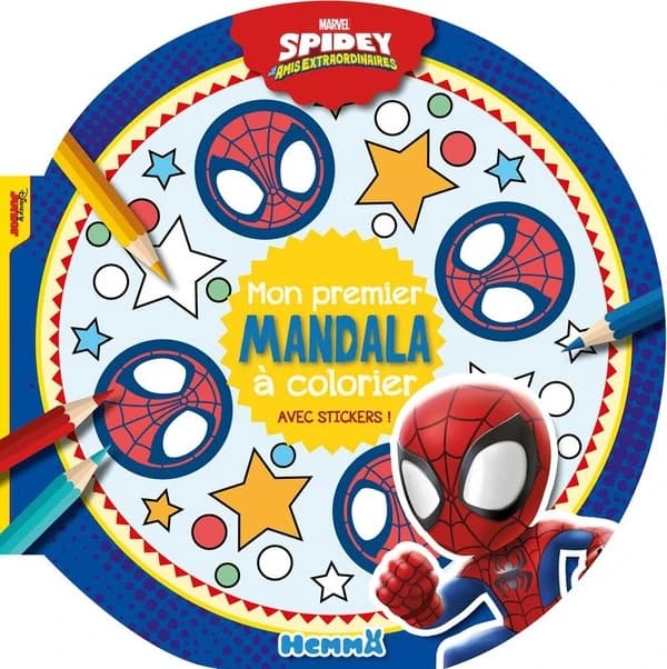 Mon premier mandala à colorier avec stickers ! : Marvel - Spidey et ses amis extraordianaires : [Album à colorier]