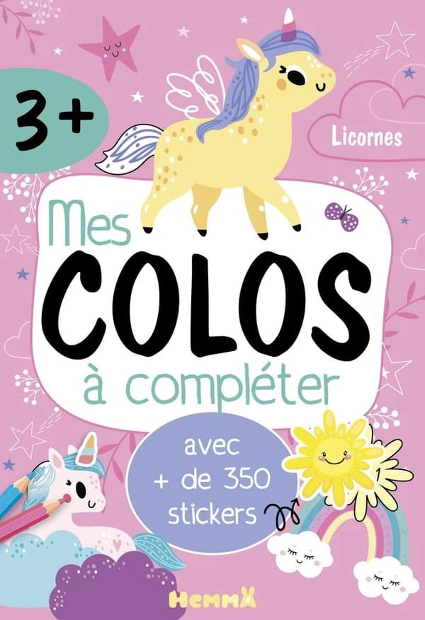 Mes colos à compléter : licornes : 3 ans et plus : [Album à colorier]