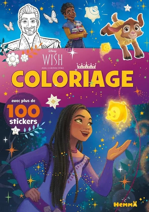 Coloriage : Disney Wish : Asha et la bonne étoile : [Album à colorier]