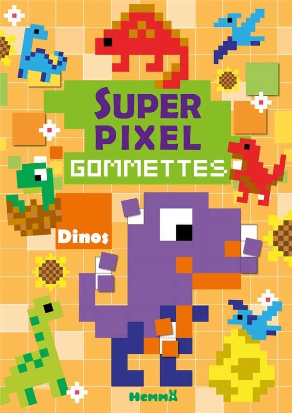Super pixel - Gommettes : dinos : [Autocollant]