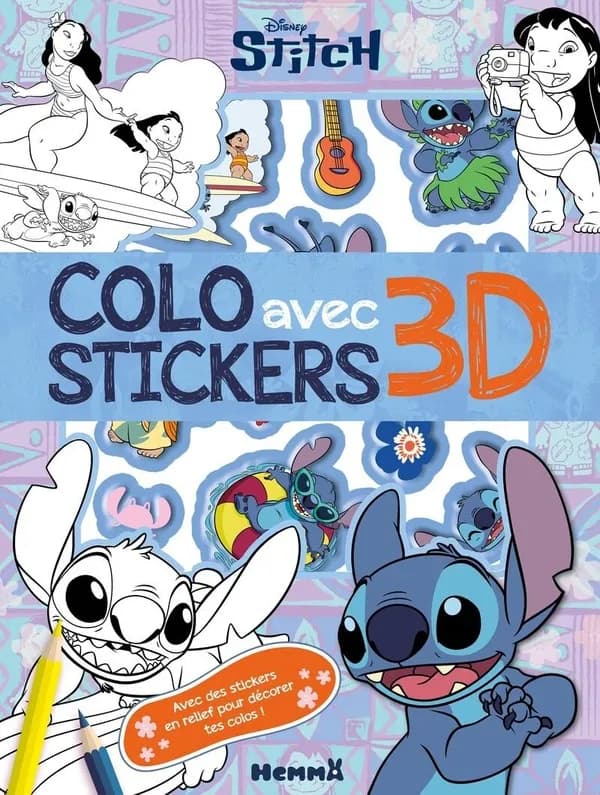 Colo avec stickers 3D : Disney Stitch