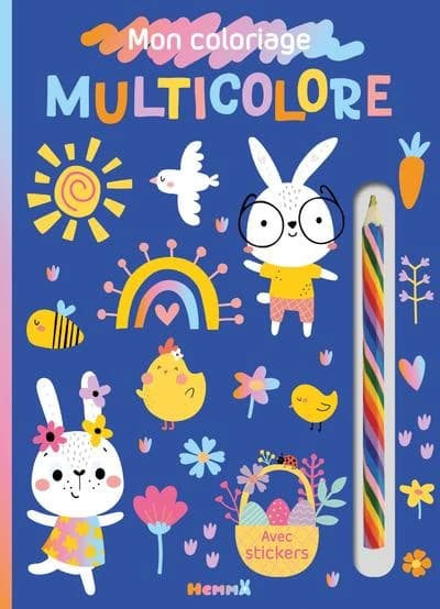 Mon coloriage multicolore Pâques : Avec stickers