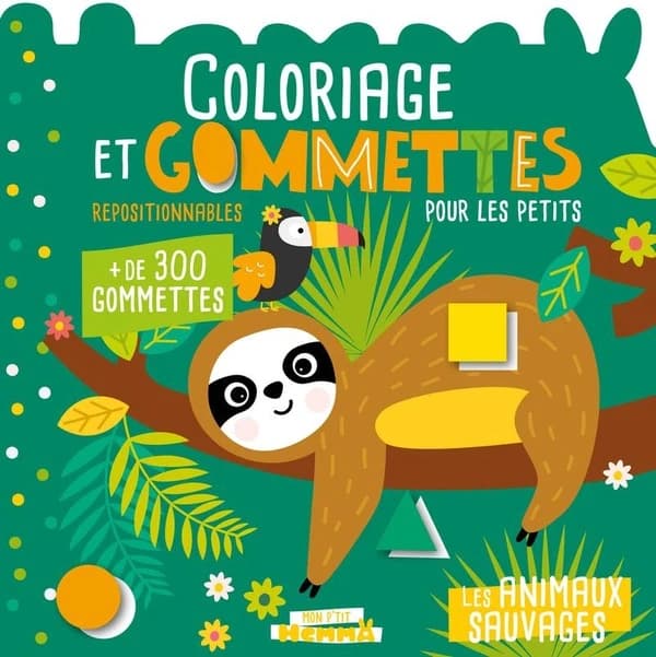 Mon p'tit Hemma : Coloriage et gommettes repositionnables pour les petits : Les animaux sauvages