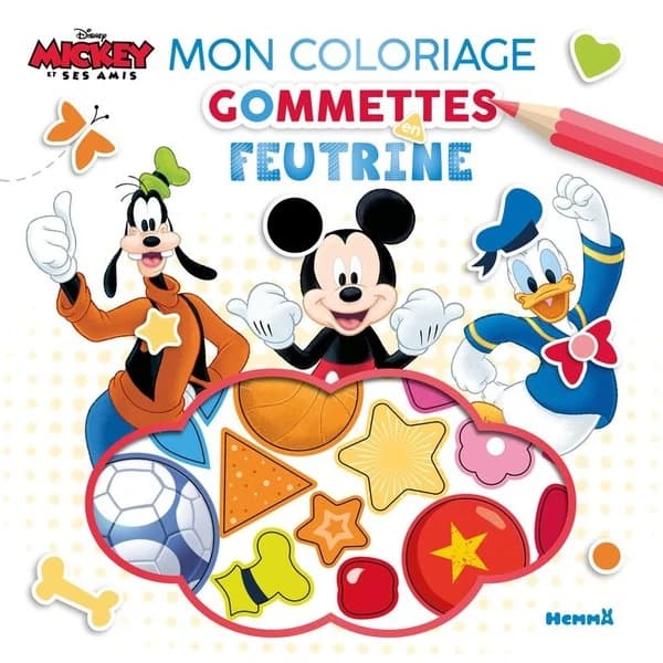 Mon coloriage gommettes en feutrine Mickey et ses amis