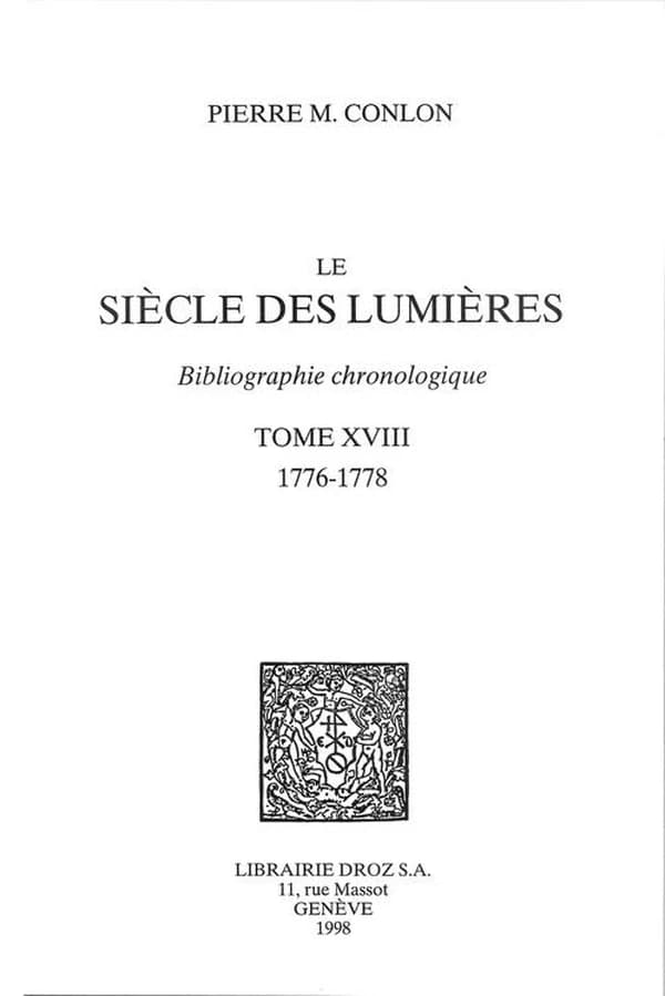 Le siècle des Lumières : bibliographie chronologique