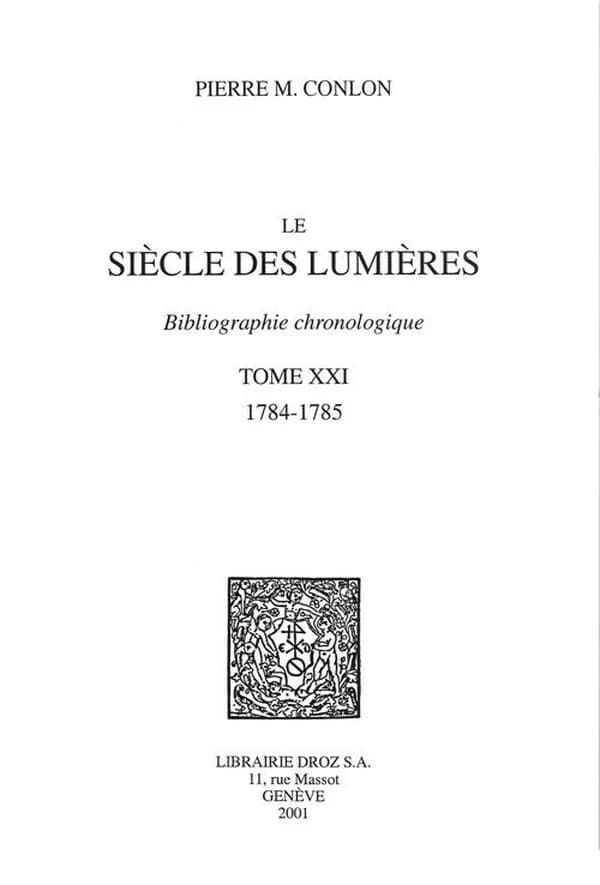 Le siècle des Lumières : bibliographie chronologique