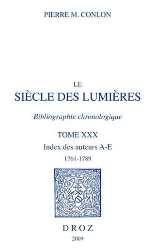 Le siècle des Lumières : bibliographie chronologique.