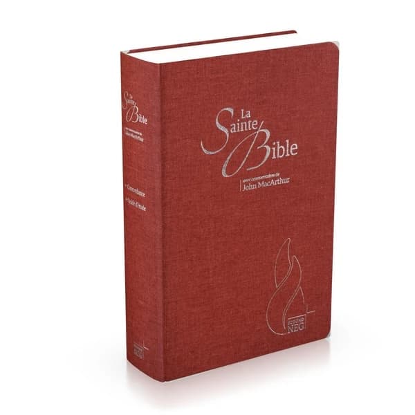 La sainte bible modèle souple, toile couleur carmin
