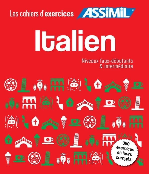 Coffret Cahiers d'exercices ITALIEN : faux-debutants + intermediaire