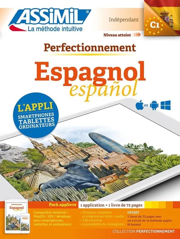Perfectionnement espagnol : indépendant : niveau atteint C1 : pack applivre