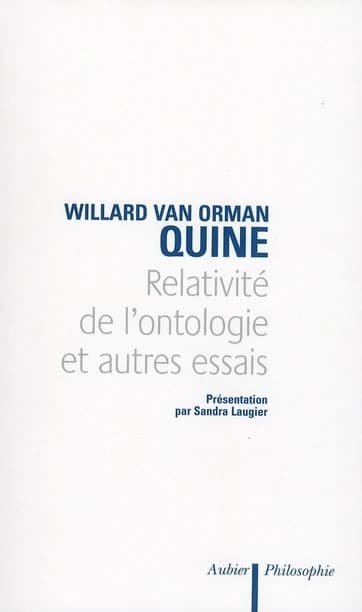 Relativité de l'ontologie et autres essais