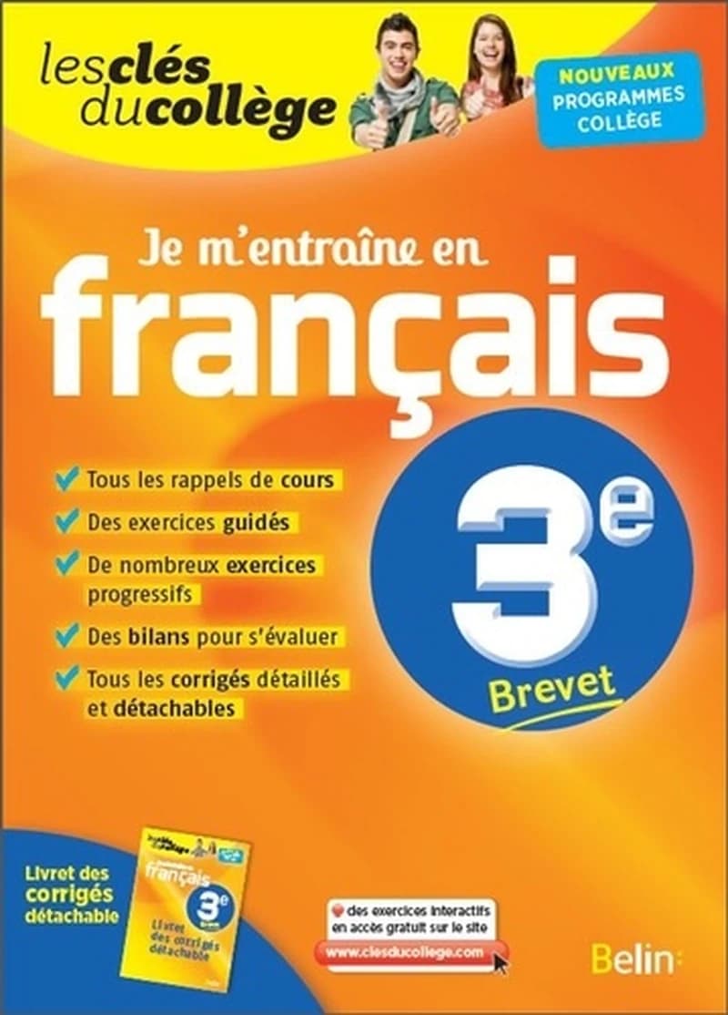 LES CLES DU COLLEGE : je m'entraîne en français ; 3ème (édition 2016)