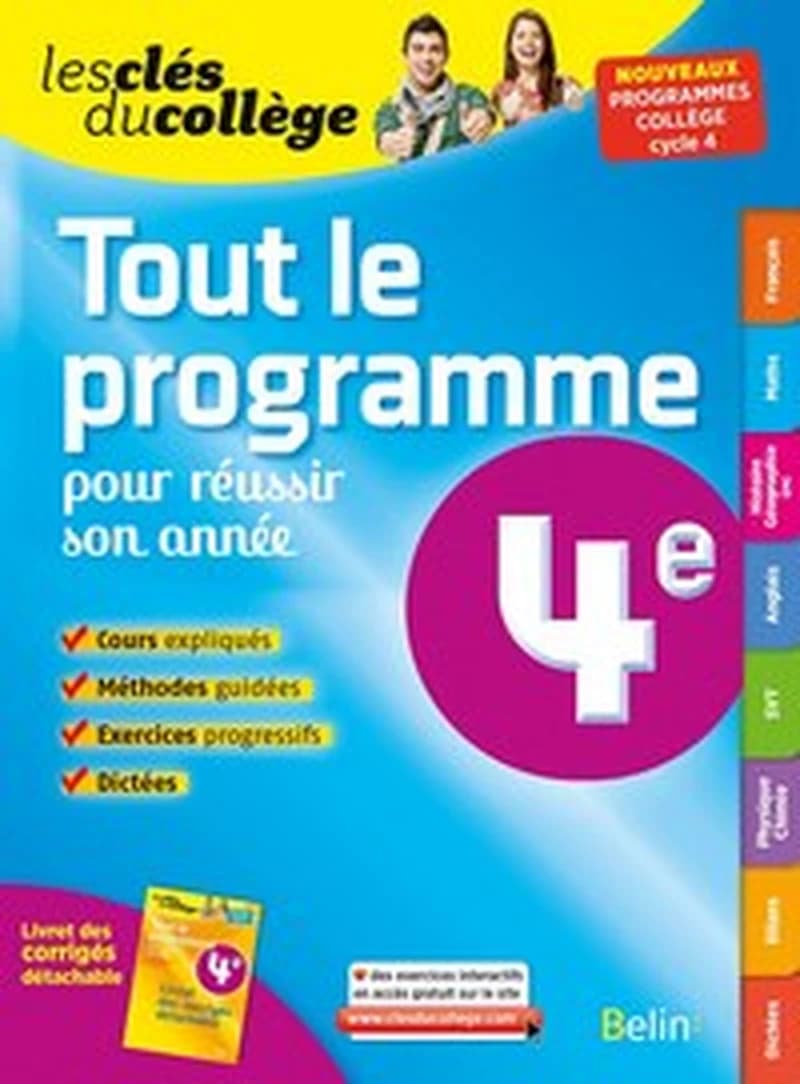 CLES DU COLLEGE TOUT LE PROGRAMME 4EME