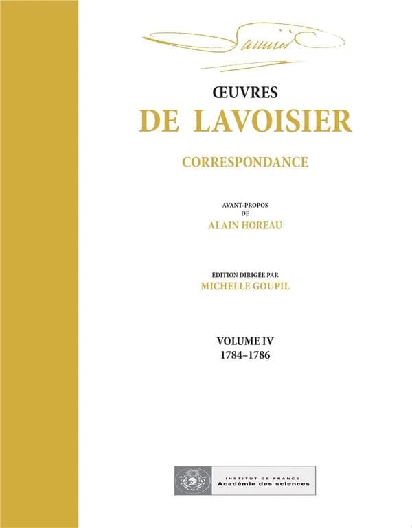 Œuvres de Lavoisier : correspondance