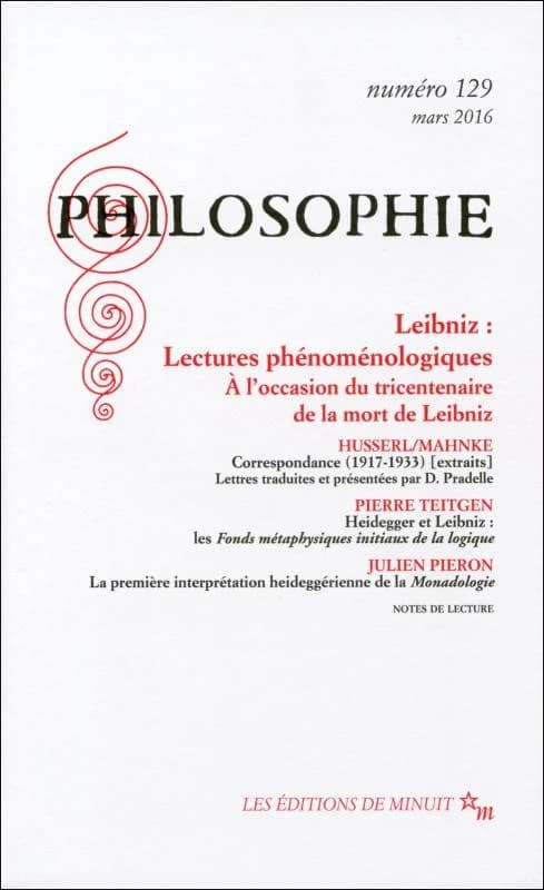 Revue Philosophie n.129 : Leibniz : lectures phénoménologiques