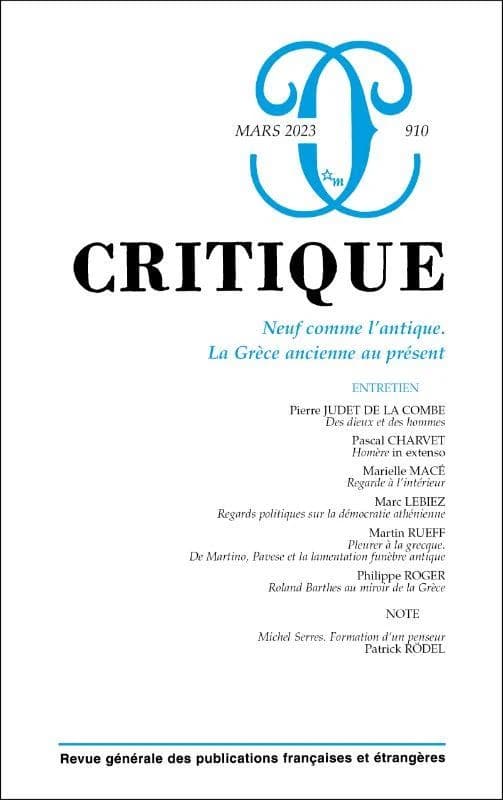 Revue Critique n.910 : Neuf comme l'antique. La Grèce ancienne au présent