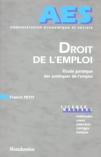 Droit de l'emploi : étude juridique des politiques de l'emploi : licence, masters, méthodes, cours, exercices, corrigés, lexique