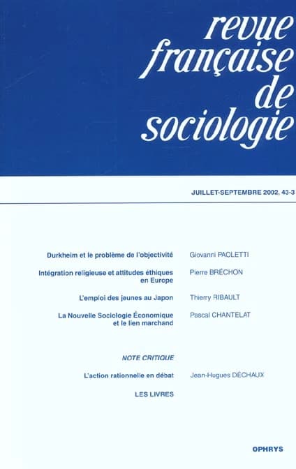 Revue française de sociologie n.43.3 : jullet-septembre 2002