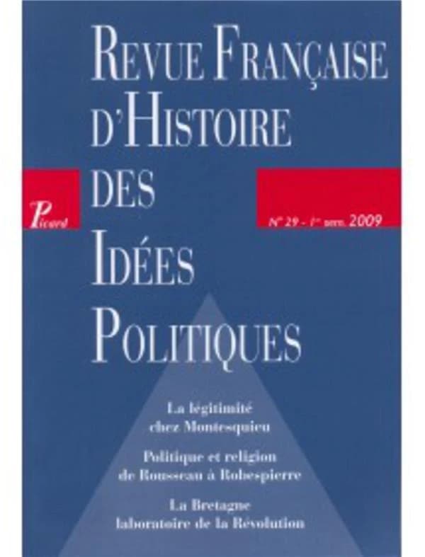 REVUE FRANCAISE D'HISTOIRE DES IDEES POLITIQUES n.29