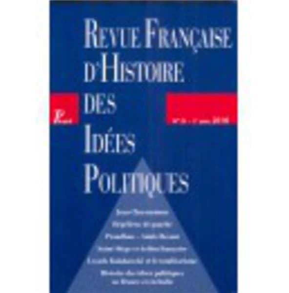 REVUE FRANCAISE D'HISTOIRE DES IDEES POLITIQUES n.31
