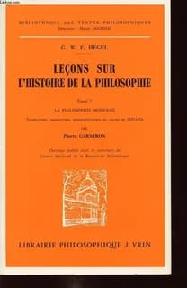 La philosophie moderne : la philosophie allemande récente