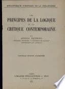 Les principes de la logique et la critique contemporaine