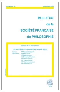 Bulletin de la Société française de philosophie : les questions de la vivisection au XVIIIe siècle