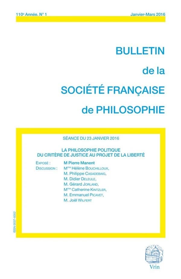 Bulletin de la Société française de philosophie n.110