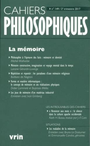 Cahiers philosophiques, Tome 149 (2