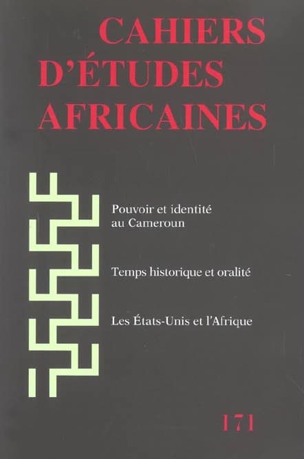 Cahiers d'Études Africaines, N° 171