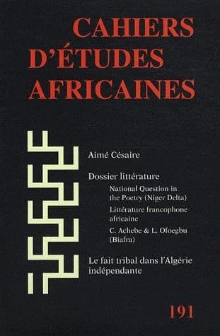 Cahiers d'études africaines, n° 191