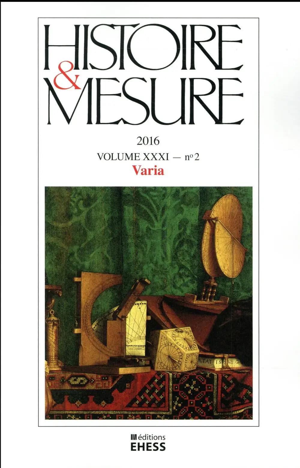 Revue histoire et mesure n.31-2