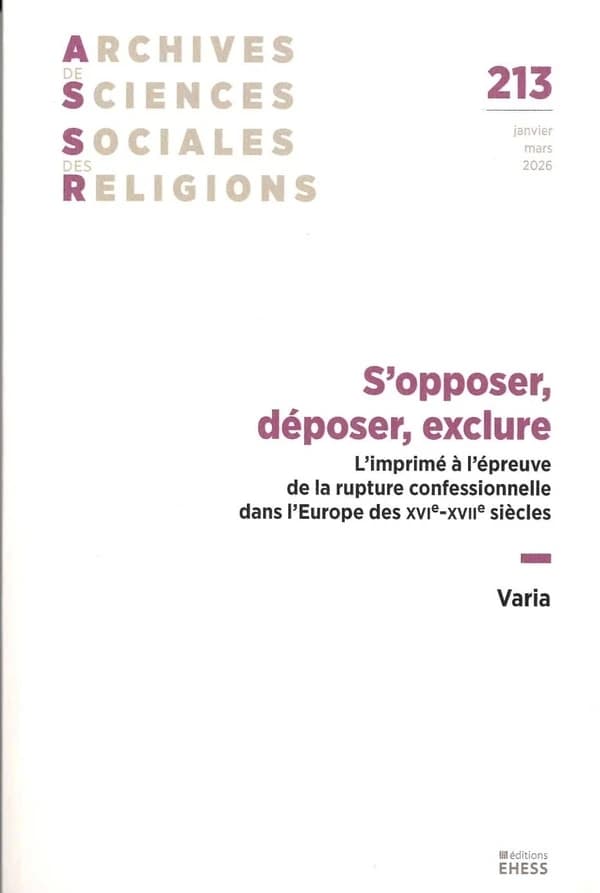 Archives de sciences sociales des religions n.213 : L'imprimé à l'épreuve de la rupture