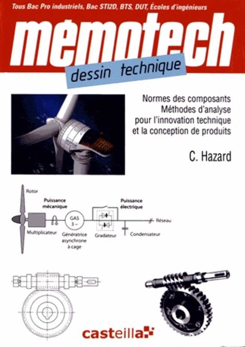 Dessin technique : normes des composants, méthodes d'analyse pour l'innovation technique et la conception des produits : formation initiale, par apprentissage, continue...