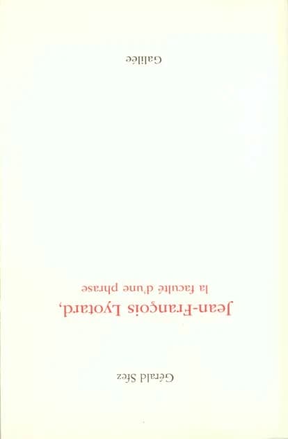 Jean-François Lyotard : la faculté d'une phrase