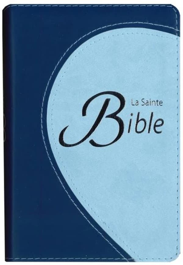 La Sainte Bible : Version Louis Segond, 1910, modèle souple, duotone bleu, ruban marque-page, tranche argentée