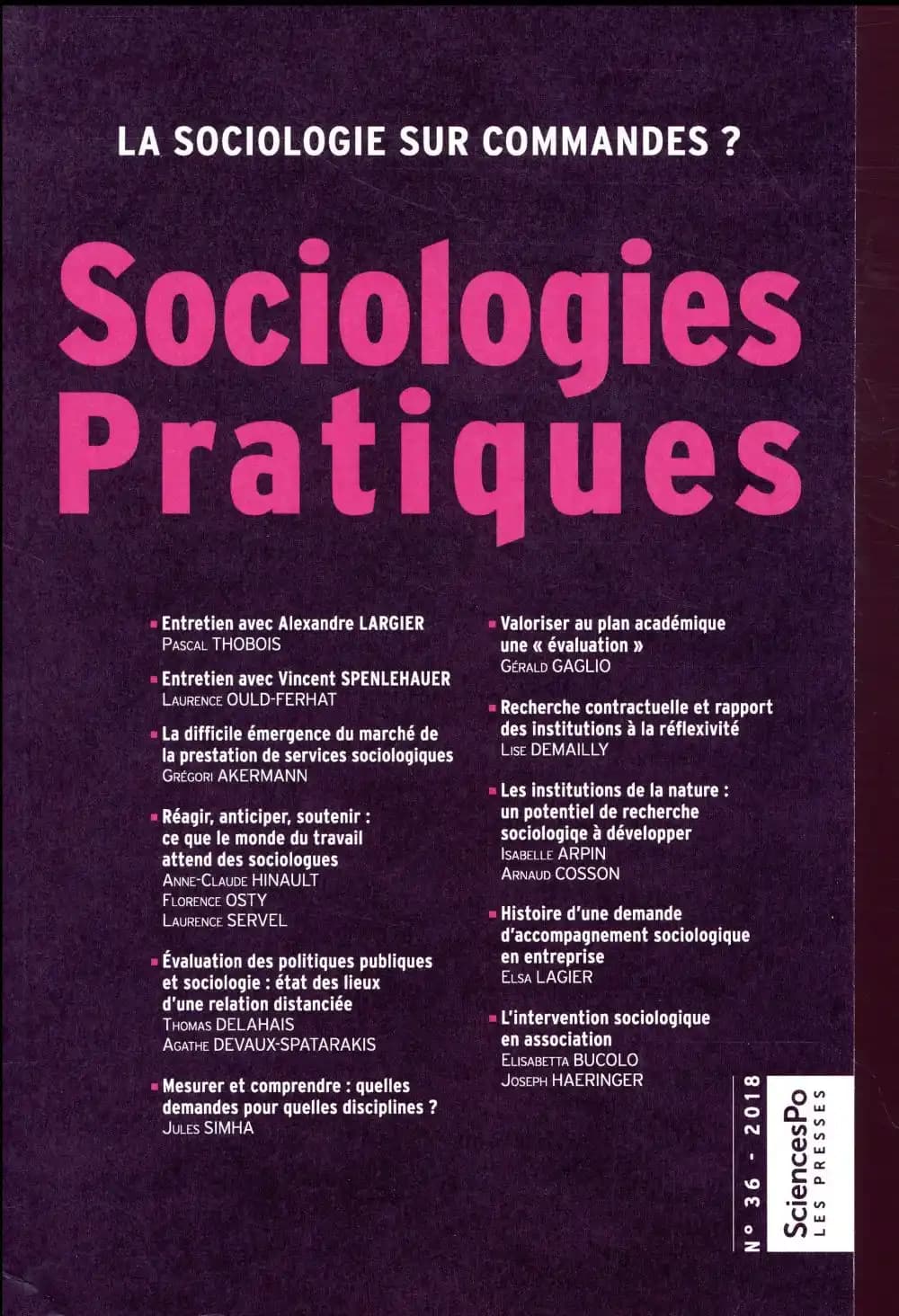Sociologies pratiques n.36 : quelles sociologies pour le XXIe siècle ?