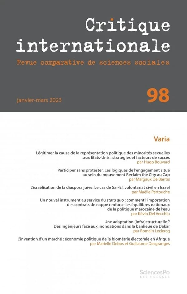 Revue critique internationale n.98 : critique internationale 98