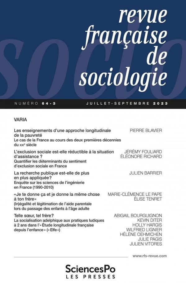 Revue française de sociologie n.64 : Varia