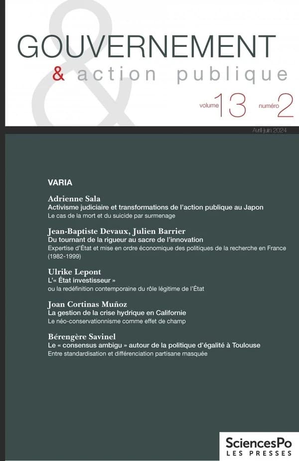 Revue gouvernement et action publique n.13 : Varia