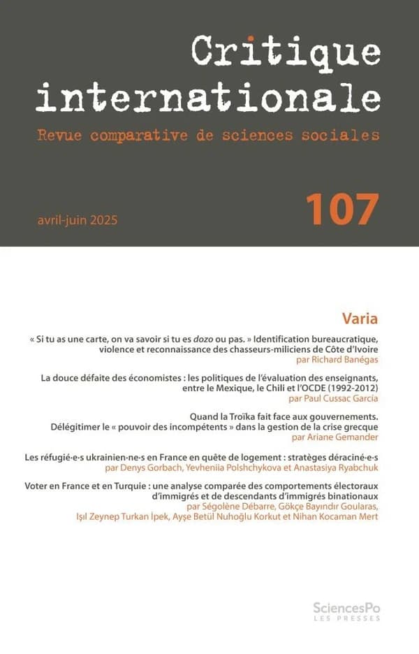 Revue critique internationale n.107