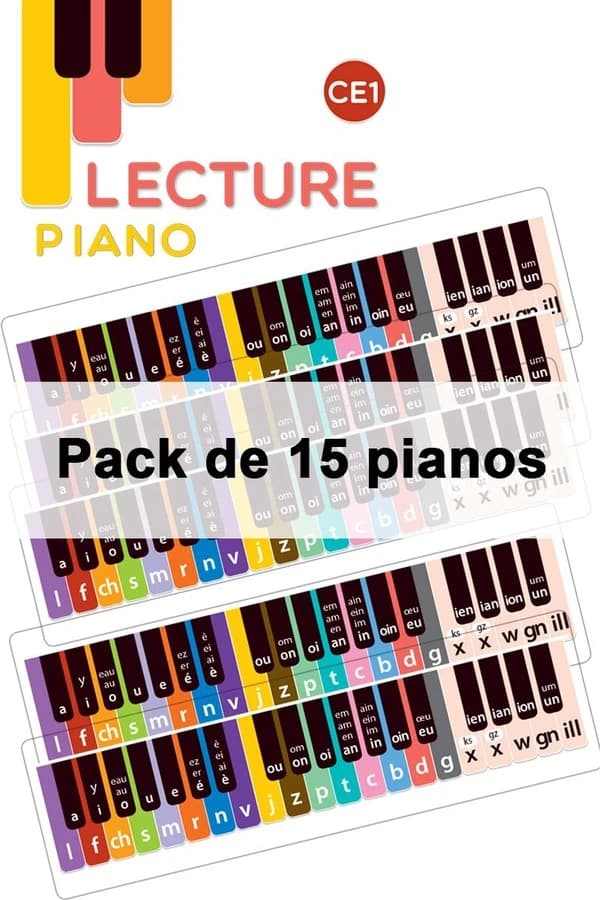 [Lecture piano CEI : pack de 15 pianos : piano en carton de la méthode Lecture Piano CE1